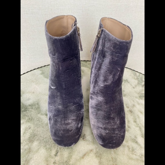 Gray Velvet Ankle Boots - Picture 1 of 5